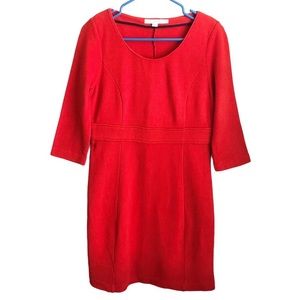 BODEN red ponte knit textured a line dress 10